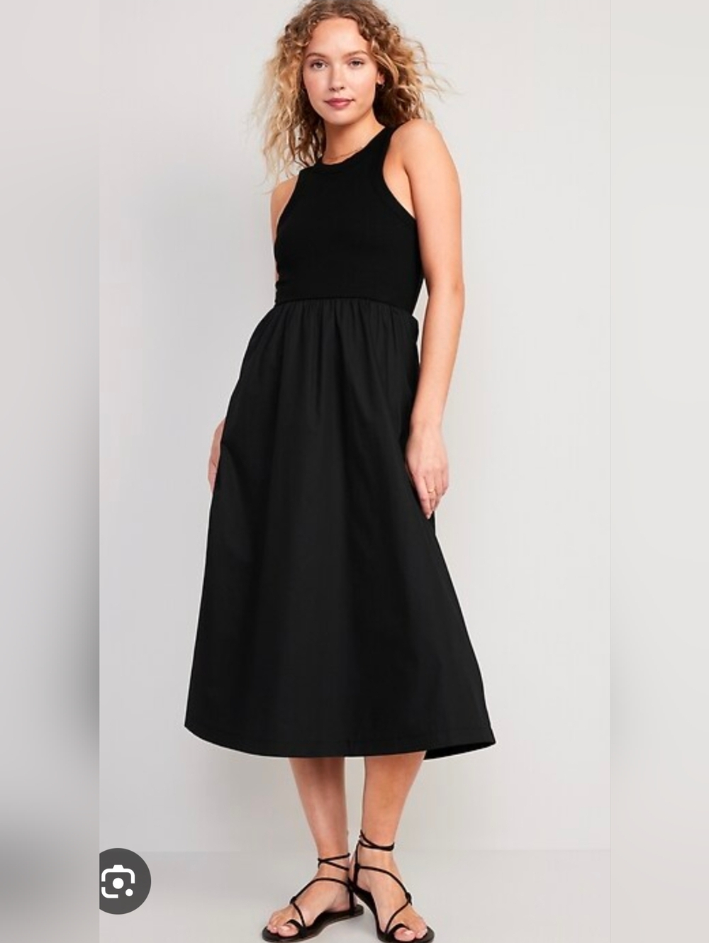 Old Navy Women's Fit & Flare Combination Midi Dress